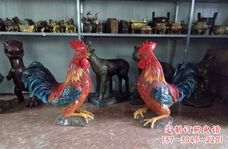 金华玻璃钢公鸡雕塑——给环境带来美丽的色彩