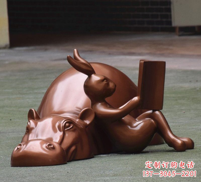 金华玻璃钢河马雕塑——给环境添彩
