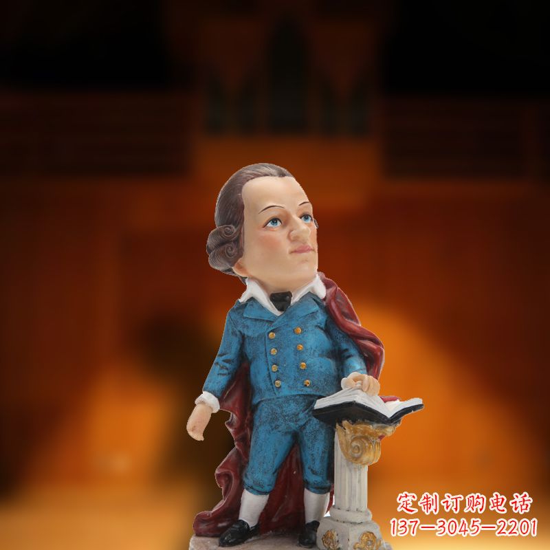 金华玻璃钢艺术莫扎特雕塑