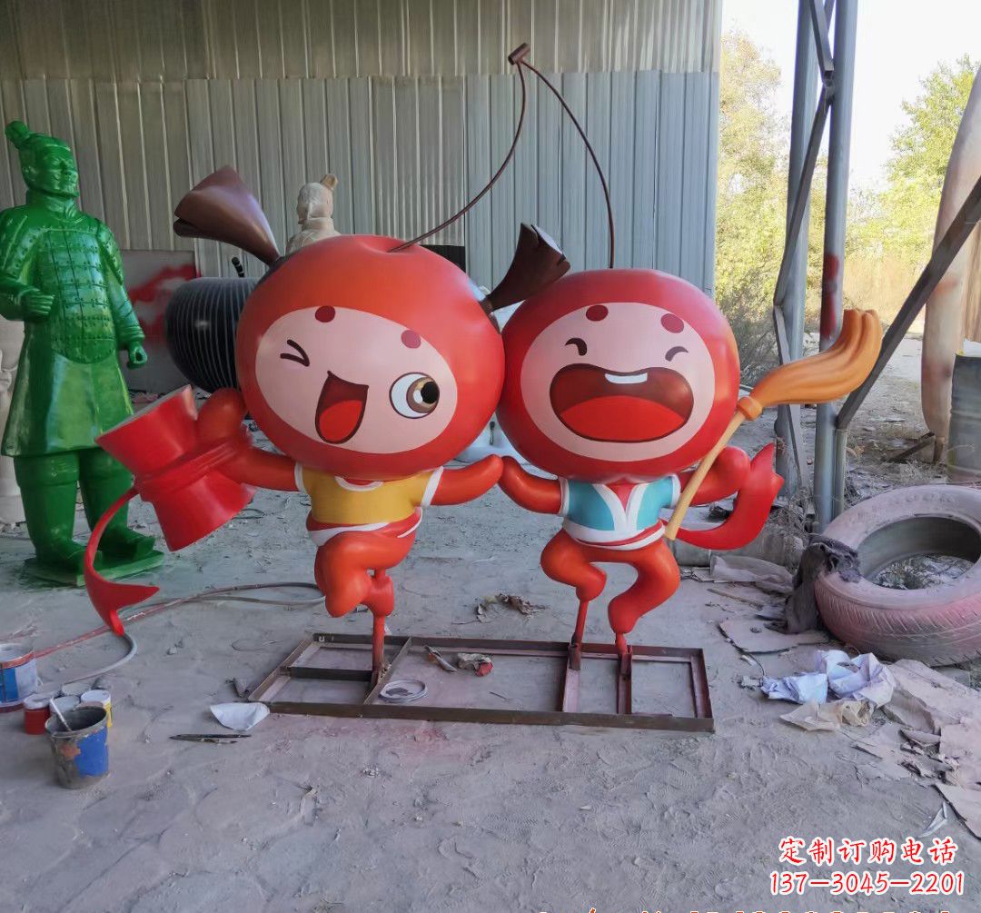金华精致的玻璃钢苹果雕塑