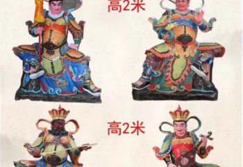 金华玻璃钢彩绘四大天王雕塑宏伟壮观的艺术珍品
