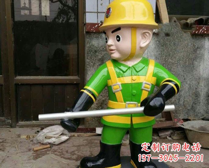 金华玻璃钢消防员雕塑——让爱与勇气永恒