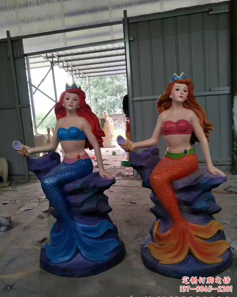 金华玻璃钢美人鱼雕塑——精美的艺术作品