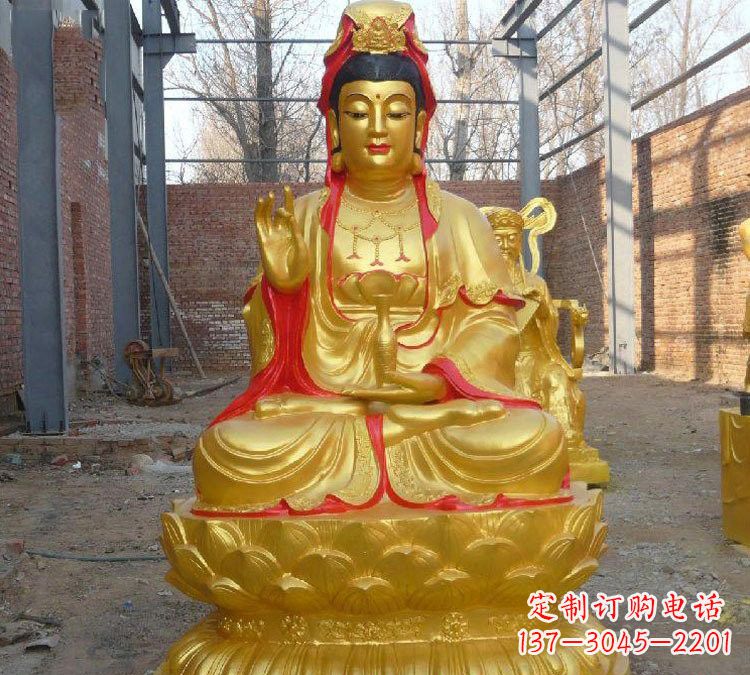 金华玻璃钢金观音菩萨雕塑