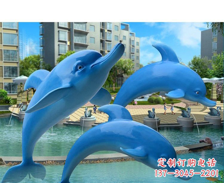 金华玻璃钢海豚雕塑灵动而美丽