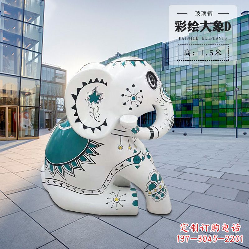 金华玻璃钢小象雕塑精致而可爱