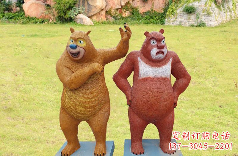 金华玻璃钢熊大熊二雕塑浪漫的熊熊之旅