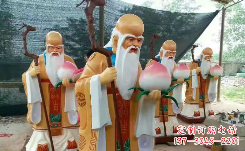 金华玻璃钢宗教庙宇神像彩绘老寿星雕塑