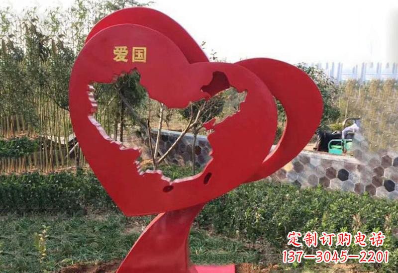 金华不锈钢爱国镂空中国地图雕塑