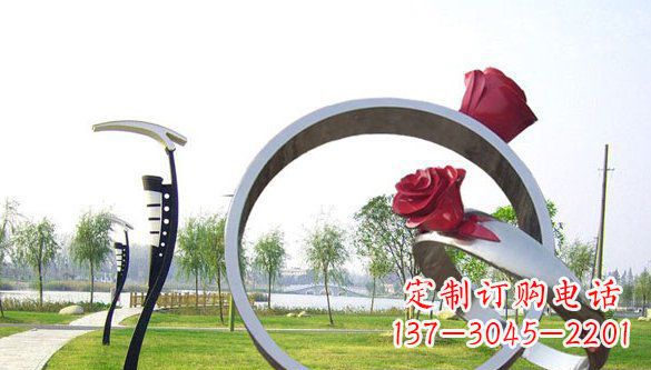 金华不锈钢爱情戒指雕塑