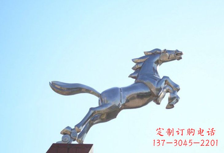 金华不锈钢奔马雕塑精美雕刻,给人以勇气与力量