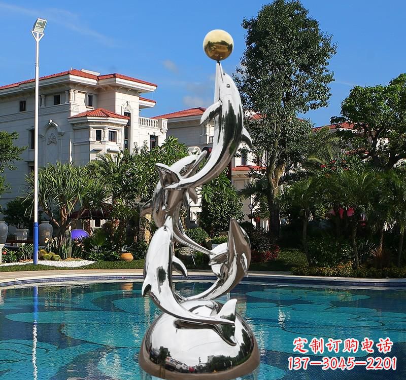 金华不锈钢海豚雕塑精美绝伦