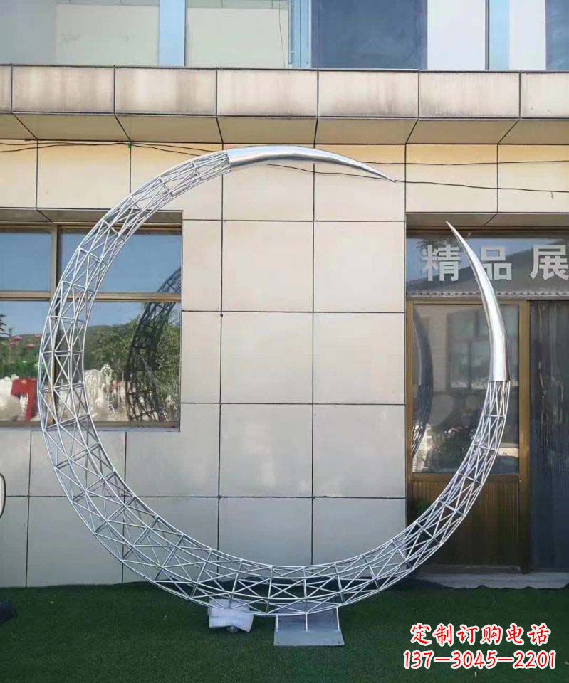 金华不锈钢别墅月亮镂空雕塑