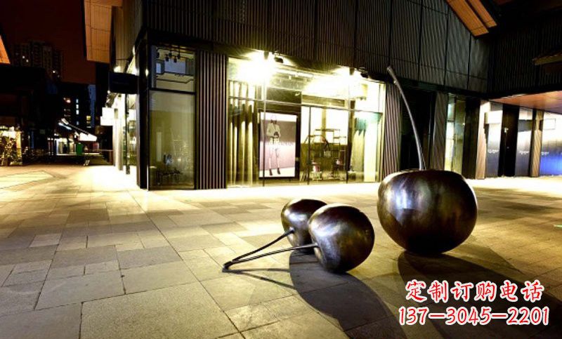 金华不锈钢樱桃雕塑