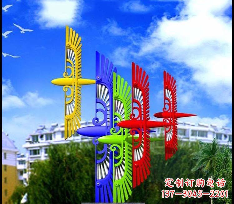 金华不锈钢彩色抽象老鹰雕塑