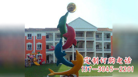 金华精美不锈钢海豚雕塑