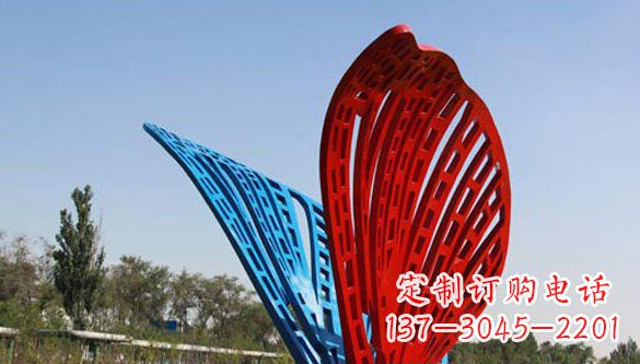 金华不锈钢蝴蝶雕塑美丽的实物表达