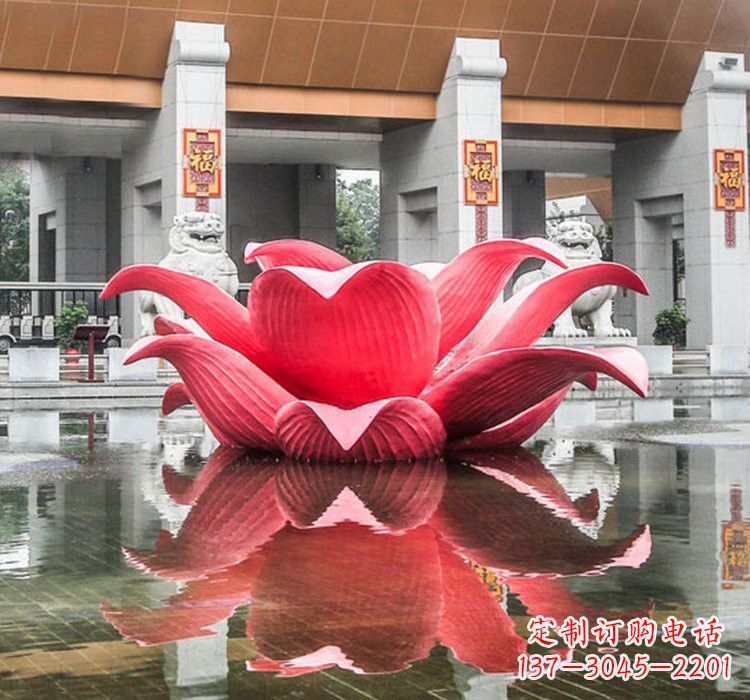金华不锈钢彩色莲花雕塑——艺术之美