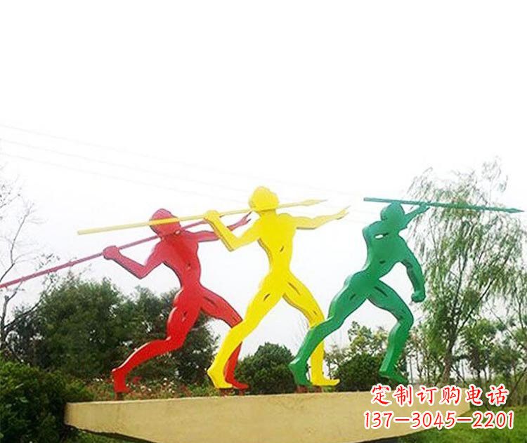 金华不锈钢彩色标枪雕塑精美而富有意义