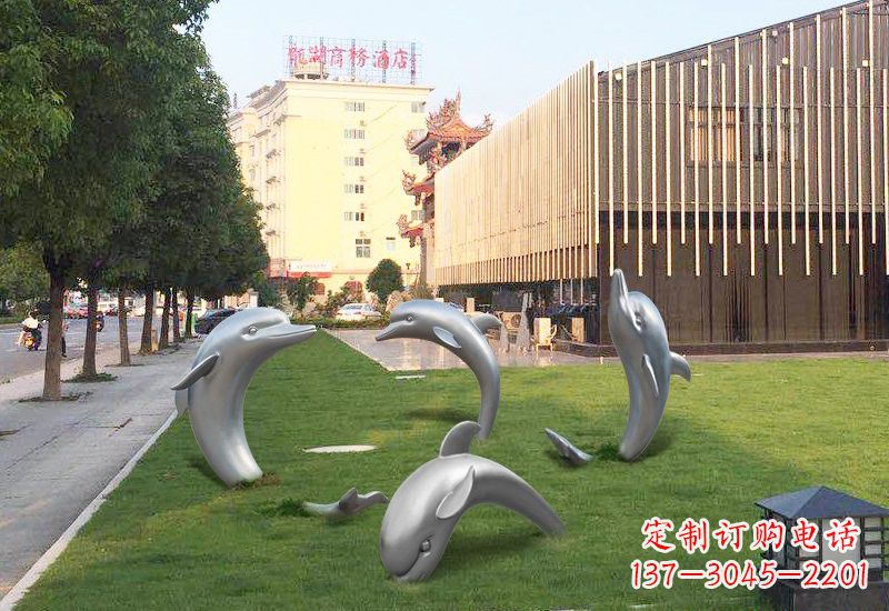 金华不锈钢海豚雕塑艺术与环保的完美结合