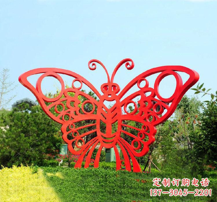 金华不锈钢草坪蝴蝶雕塑让草坪绽放蝴蝶之美