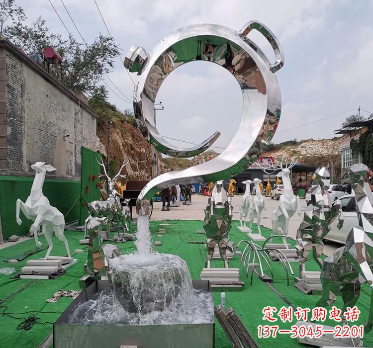 金华不锈钢茶壶雕塑精致美观的艺术品