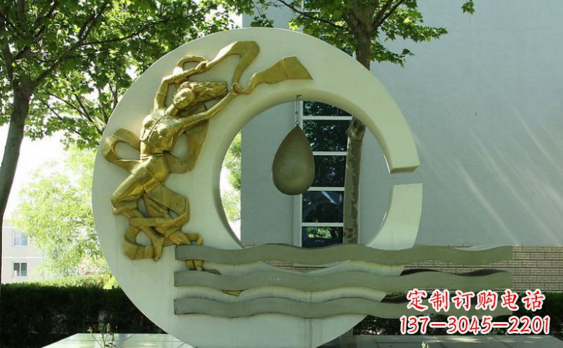 金华不锈钢嫦娥奔月景观雕塑