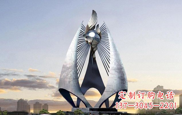 金华不锈钢城市船帆雕塑传承海洋文化