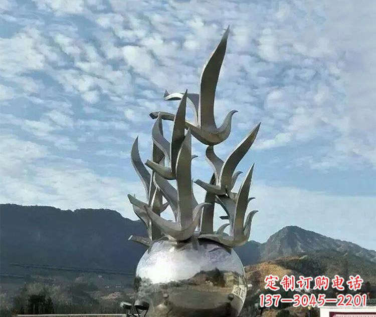 金华不锈钢地球雕塑为和平呼唤