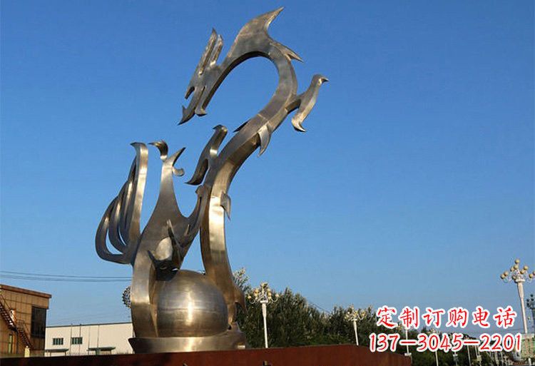 金华不锈钢龙凤雕塑以艺术传承文化