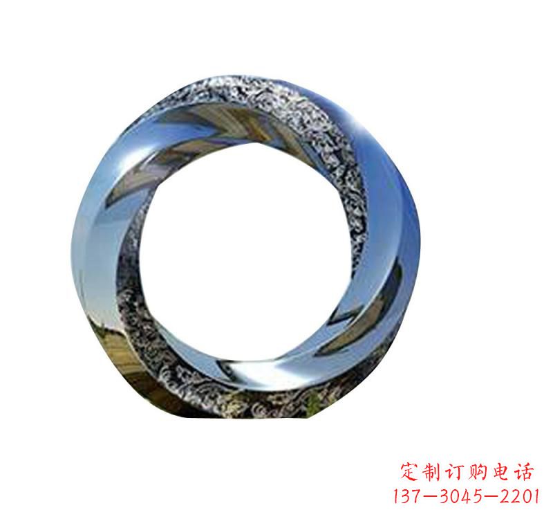 金华不锈钢城市抽象圆环雕塑