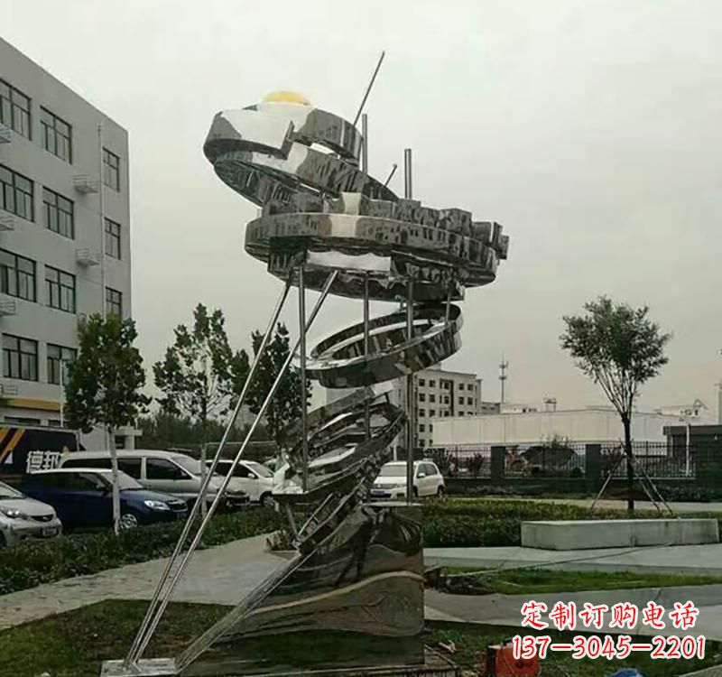 金华不锈钢城市创意大型戒指雕塑