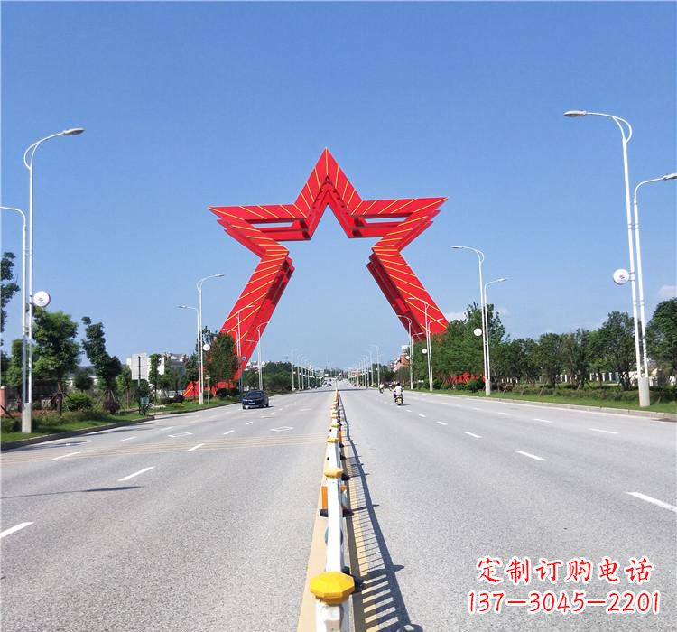 金华不锈钢城市拱门雕塑一座精美的艺术作品
