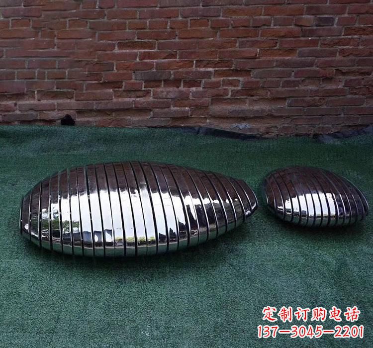 金华不锈钢城市镜面鹅卵石雕塑