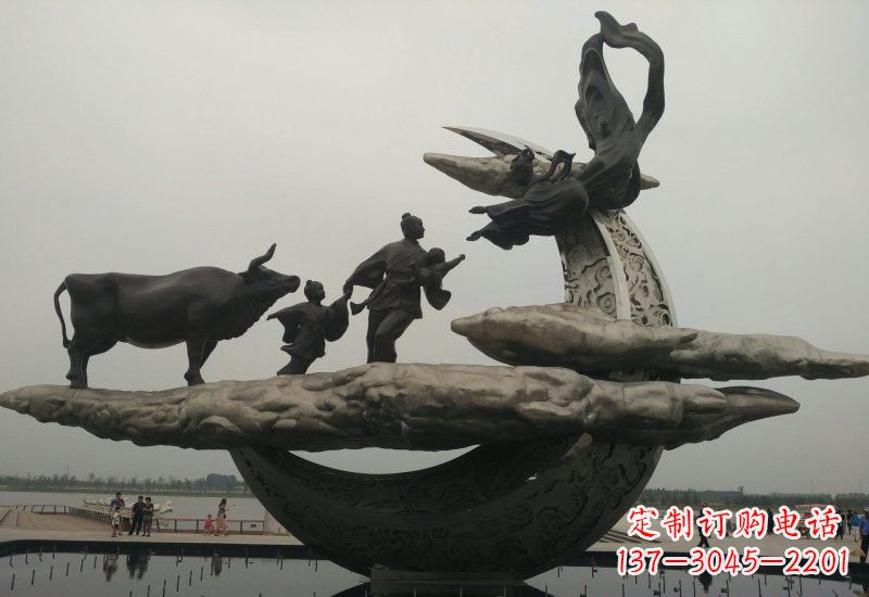 金华不锈钢城市牛郎织女雕塑