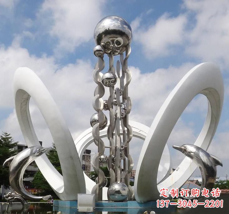 金华不锈钢城市艺术海豚雕塑