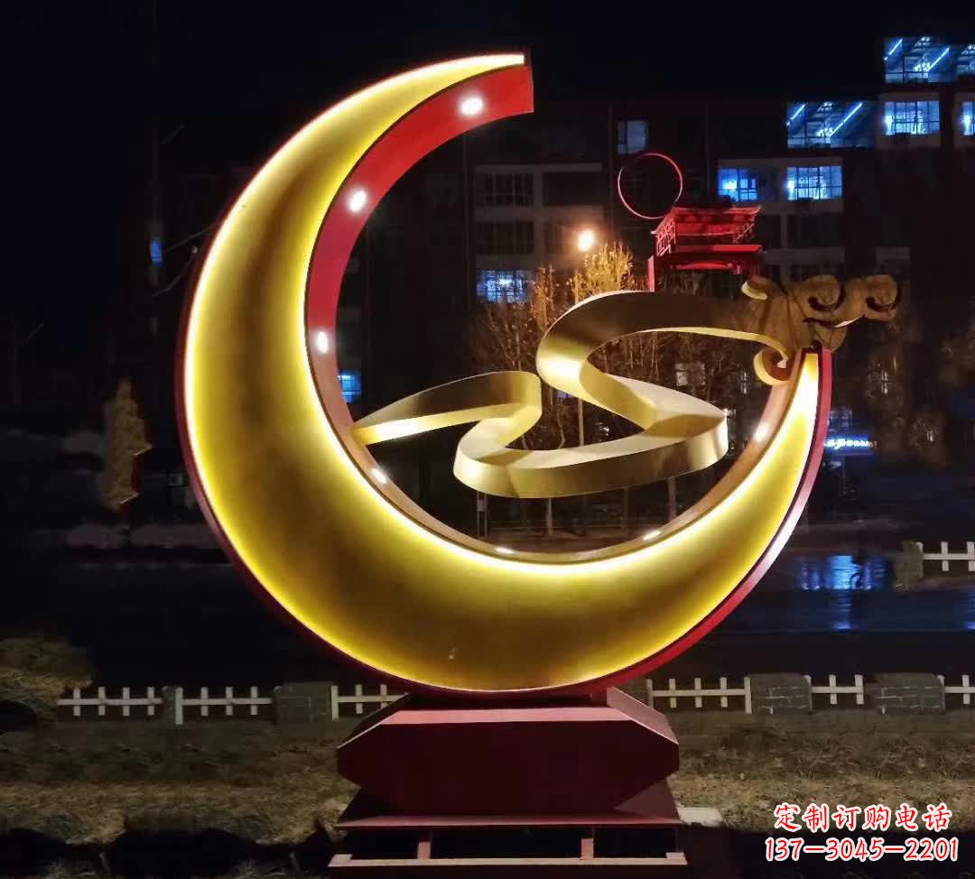 金华绚丽的不锈钢月亮雕塑