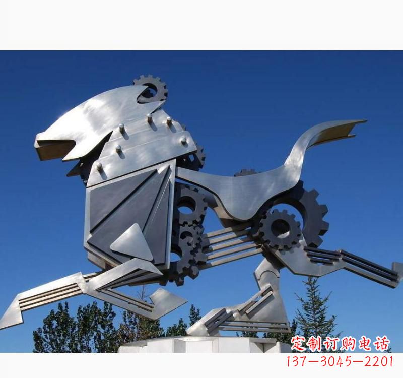 金华不锈钢齿轮飞马雕塑精致细腻的艺术品