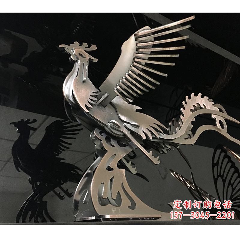 金华不锈钢凤凰雕塑精美的艺术品
