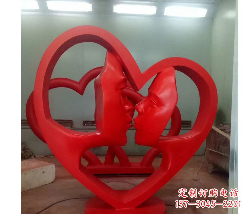 金华不锈钢爱心情侣雕塑