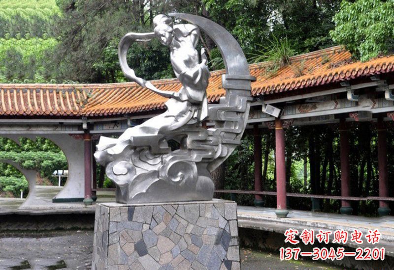 金华不锈钢制作的嫦娥奔月雕塑