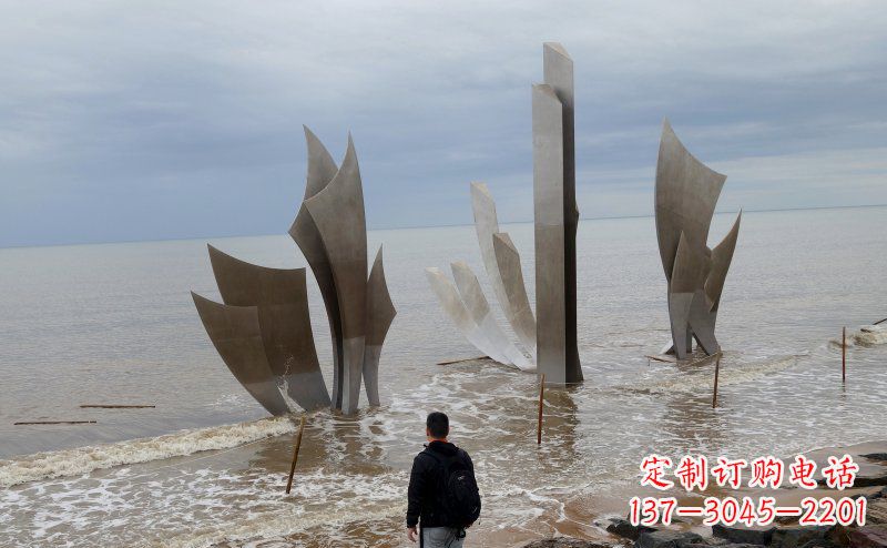 金华不锈钢船帆海边景观雕塑