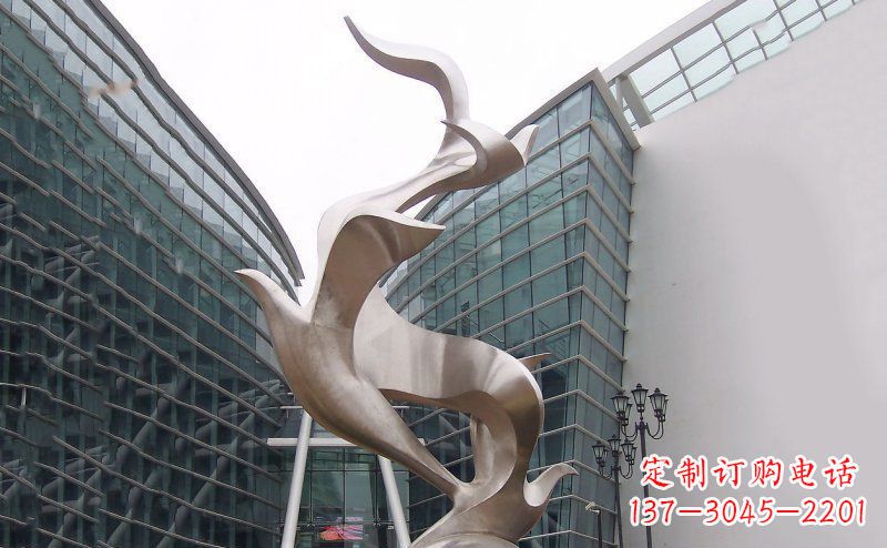 金华不锈钢抽象大雁鸽子雕塑