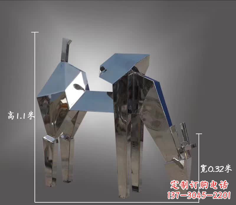 金华不锈钢动物雕塑——鹿