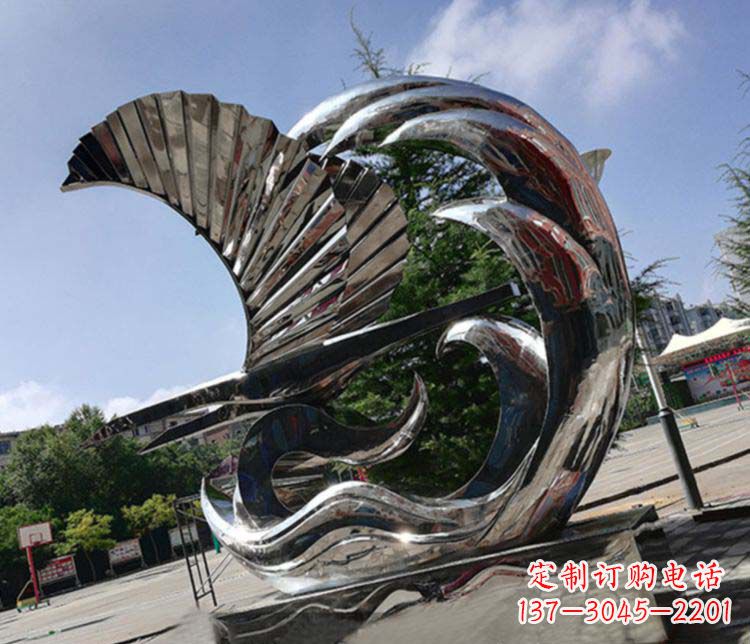 金华不锈钢帆船雕塑象征海上生活的艺术精品