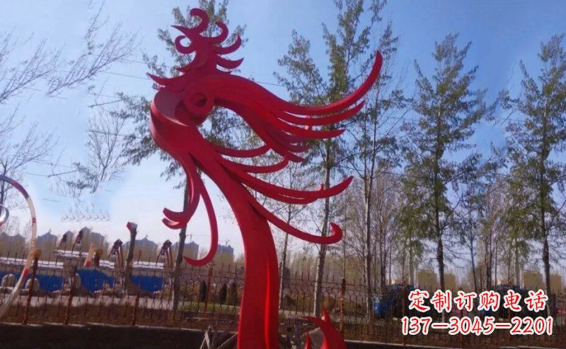 金华不锈钢凤凰雕塑——象征着美丽与力量