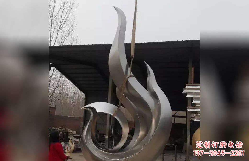 金华不锈钢抽象凤凰雕塑 (7)