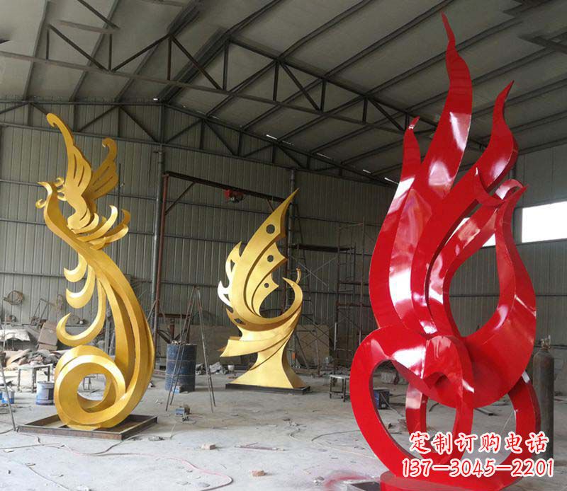 金华不锈钢抽象凤凰雕塑