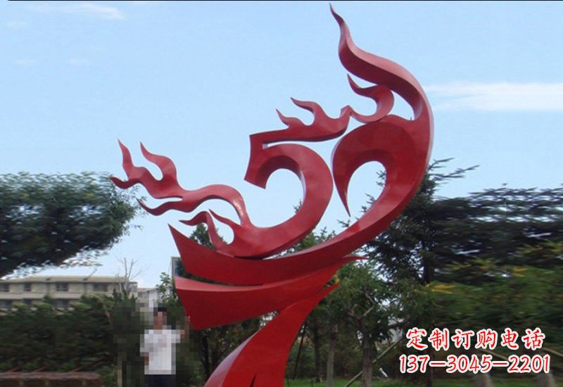 金华不锈钢抽象凤凰涅槃景观雕塑