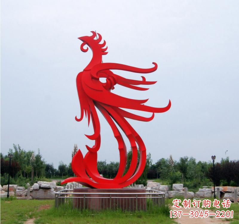 金华不锈钢凤凰雕塑绚丽多彩的艺术之美